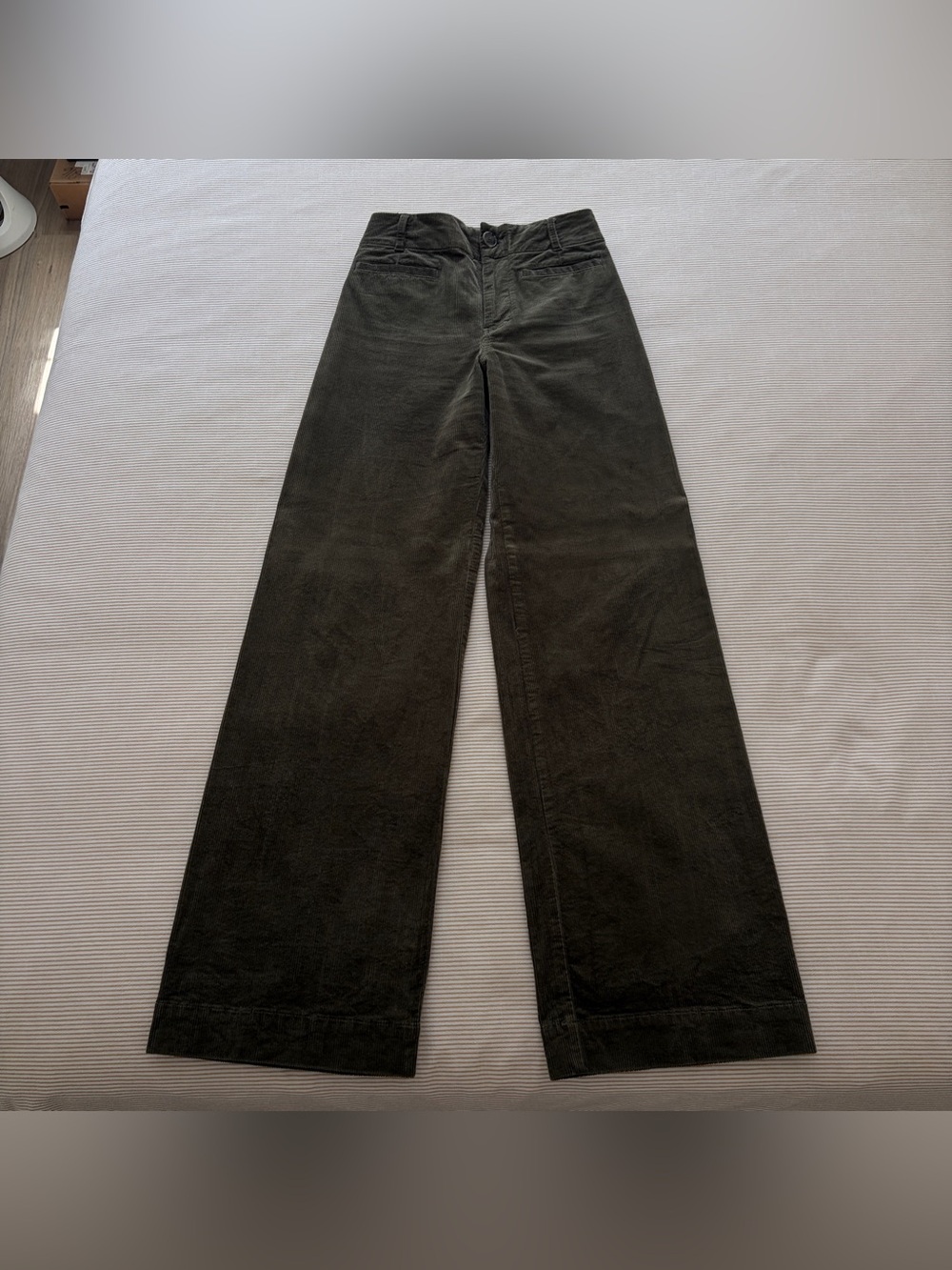 Maeve by Anthropologie Colette Corduroy Wide-Leg Pants in Moss - Picture 7 of 11